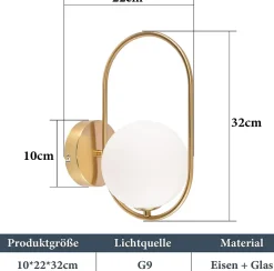 ZMH Applique Design Moderne G9 Gold