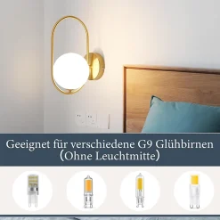 ZMH Applique Design Moderne G9 Gold