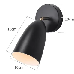 ZMH Applique Intérieur Noir/blanc Vintage Spot Mural Réglable Chambre Max.40w