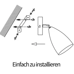 ZMH Applique Intérieur Noir/blanc Vintage Spot Mural Réglable Chambre Max.40w