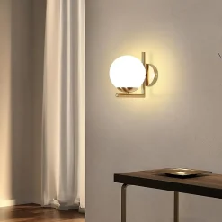 ZMH Applique Intérieure Moderne Dorée avec Abat-jour en Verre E27 pour Chambre et Couloir