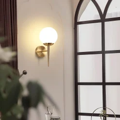 ZMH Applique Intérieure Moderne en Verre et Métal Doré E27 pour Chambre et Couloir