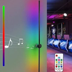ZMH Applique LED 100 Cm Rgb Noir Musique Design Moderne Variable