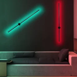 ZMH Applique LED 100 Cm Rgb Noir Musique Design Moderne Variable