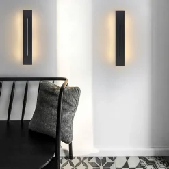 ZMH Applique LED 30 Cm Moderne Blanc Noir 8 W Blanc Chaud