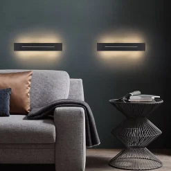 ZMH Applique LED 30 Cm Moderne Blanc Noir 8 W Blanc Chaud