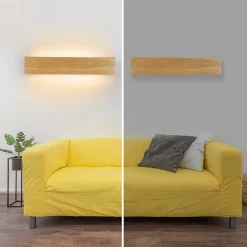 ZMH Applique LED 52cm Bois Moderne 17 W 3000 K Blanc