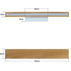 ZMH Applique LED 52cm Bois Moderne 17 W 3000 K Blanc