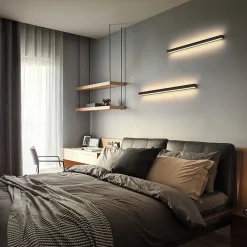 ZMH Applique LED Moderne 60 Cm 21 W Blanc Chaud Lampe Lampe Noir