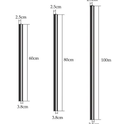 ZMH Applique LED Moderne 60 Cm 21 W Blanc Chaud Lampe Lampe Noir
