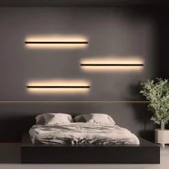 ZMH Applique LED Moderne Noire 100CM pour Chambre et Couloir - 3000K