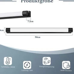 ZMH Applique LED Noir Pour Miroir De Salle De Bain 10w 3000k Ip44