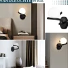 ZMH applique murale interieur Noir 1 Flamme G9 Moderne Applique murale métal Boule de verre blanche