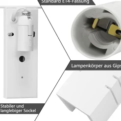 ZMH Applique Murale Intérieure Moderne Blanc E14 pour Couloir et Escalier