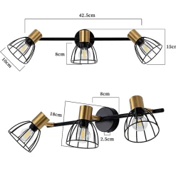 ZMH Applique Murale Intérieur 3 Flammes E14 Lampe De Salon Max.25w
