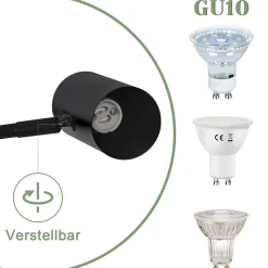 ZMH Applique Murale Intérieure Noire GU10 Orientable Vintage pour Salon et Couloir