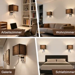 ZMH Applique Murale Intérieur Applique Murale LED Pivotante à 360 Avec Interrupteur E27 Pour Couloir