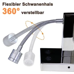 ZMH Applique Murale Intérieur Applique Murale LED Pivotante à 360 Avec Interrupteur E27 Pour Couloir