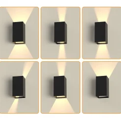 ZMH Applique Murale LED Moderne Noire - Éclairage Extérieur Et Intérieur