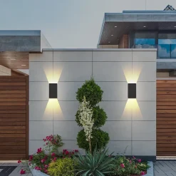 ZMH Applique Murale LED Moderne Noire - Éclairage Extérieur Et Intérieur