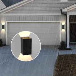 ZMH Applique Murale LED Moderne Noire - Éclairage Extérieur Et Intérieur