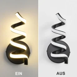 ZMH Applique Murale LED Moderne Noire 7W avec Lumière Chaude pour Salon et Décoration Intérieure