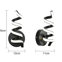 ZMH Applique Murale LED Moderne Noire 7W avec Lumière Chaude pour Salon et Décoration Intérieure