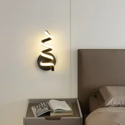 ZMH Applique Murale LED Moderne Noire 7W avec Lumière Chaude pour Salon et Décoration Intérieure
