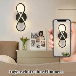 ZMH Applique Murale LED Moderne 7W en Métal et Silicone pour Escalier et Chambre à Coucher