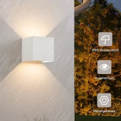 ZMH Applique Murale LED Spots Muraux D'extérieur 5w Blanc Chaud Cage D'escalier