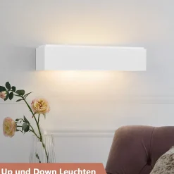 ZMH Applique Murale Moderne G9 en Plâtre Blanc pour Chambre et Couloir