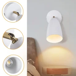 ZMH Applique Murale Réglable Vintage Blanche pour Intérieur