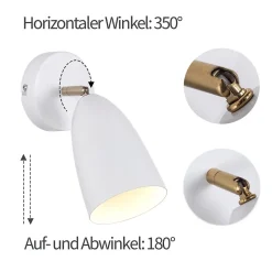 ZMH Applique Murale Réglable Vintage Blanche pour Intérieur