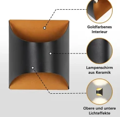 ZMH Applique Murale Vintage Noir Doré ZMH G9 - Éclairage Décoratif pour Salon et Chambre