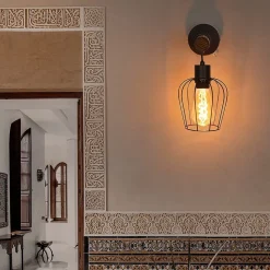 ZMH Applique Vintage Noir E27 25w Retro Bois