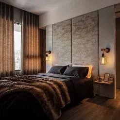 ZMH Applique Vintage Noir E27 25w Retro Bois