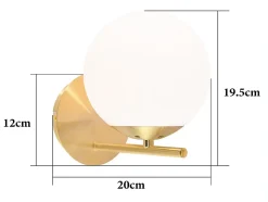 ZMH Appliques E27 IP20 Moderne Métal Verre Blanc