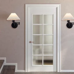 ZMH Appliques murales escalier intérieur tissu blanc E27 abat-jour vintage