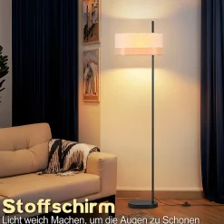 ZMH Lampadaire 1 Flamme Vintage E27 Avec Interrupteur Au Pied Pour Salon