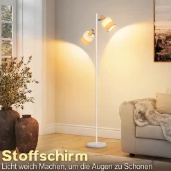 ZMH Lampadaire 2 Flammes Vintage 154cm E14 Salon Chambre D'enfant