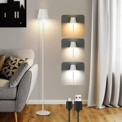 ZMH Lampadaire LED Dimmable Moderne 125cm Avec Batterie Design Élégant Et Pratique