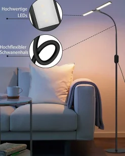 ZMH Lampadaire LED Liseuse Touch à Intensité Variable Avec Minuterie Et Mémoire 9w
