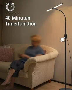 ZMH Lampadaire LED Liseuse Touch à Intensité Variable Avec Minuterie Et Mémoire 9w