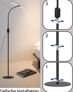 ZMH Lampadaire LED Liseuse Touch à Intensité Variable Avec Minuterie Et Mémoire 9w