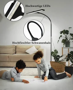 ZMH Lampadaire LED Moderne Avec Fonction Tactile Et Minuterie Pour Bureau Et Lecture