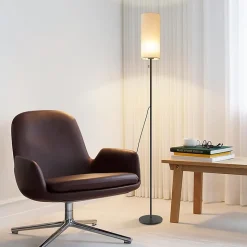 ZMH Lampadaire LED Rétro Avec Variateur Et Abat-jour En Tissu Pour Salon