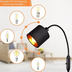 ZMH Lampadaire Noir 1 Flamme Vintage E14 Industrial Retro 360 degrés