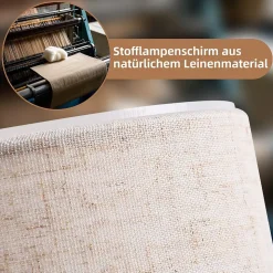 ZMH Lampadaire Rétro Noir 154cm Avec Abat-jour En Tissu E27 Pour Chambre à Coucher