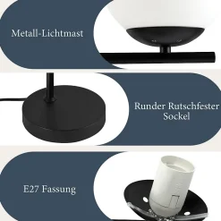 ZMH Lampadaire Salon 1 Flame métal avec interrupteur au pied pour couloir