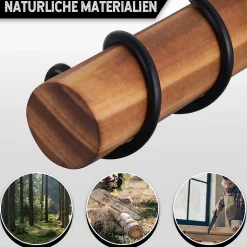 ZMH Lampadaire Salon Noir Lampadaire sur pied Vintage lampadaire Bois 2 luminaire E27 152cm Avec Interrupteur